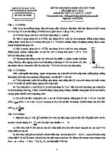 Đề thi học sinh giỏi môn Vật lí lớp 12 - Năm học 2015-2016 - Sở GD & ĐT Bắc Ninh